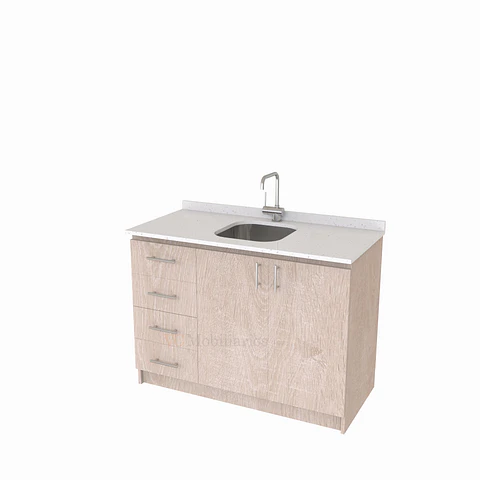 Mueble lavaplatos simple de 120 cm / MLS-1220-SC / centrado / Provenzal