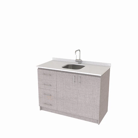 Mueble lavaplatos simple de 120 cm / MLS-1220-SC / centrado / Notte