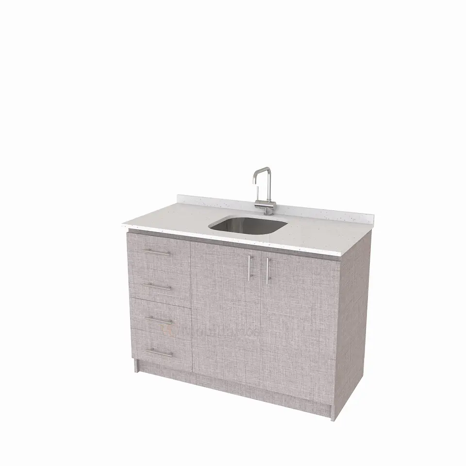 Mueble lavaplatos simple de 120 cm / MLS-1220-SC / centrado / Notte 1