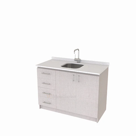 Mueble lavaplatos simple de 120 cm / MLS-1220-SC / centrado / Giorno
