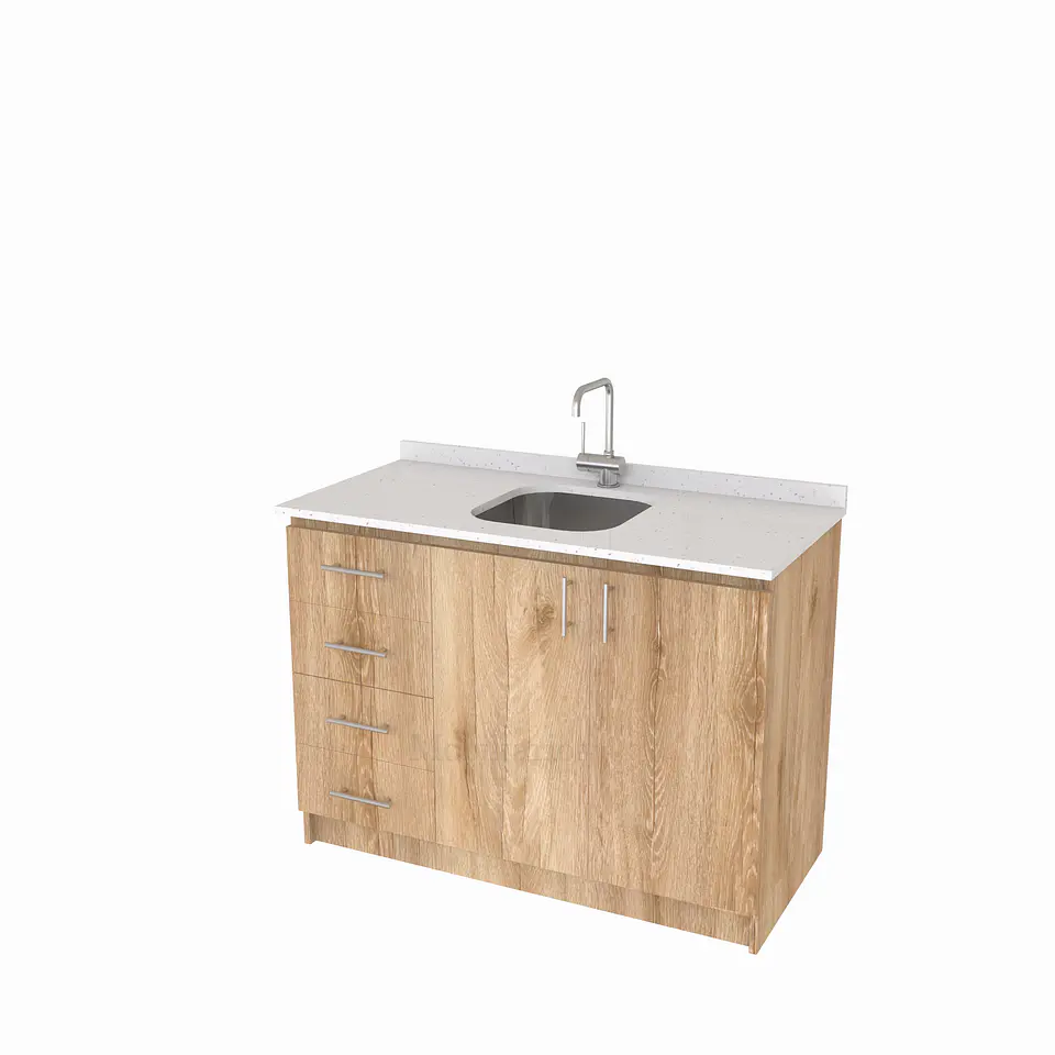 Mueble lavaplatos simple de 120 cm / MLS-1220-SC / centrado / Cava 1