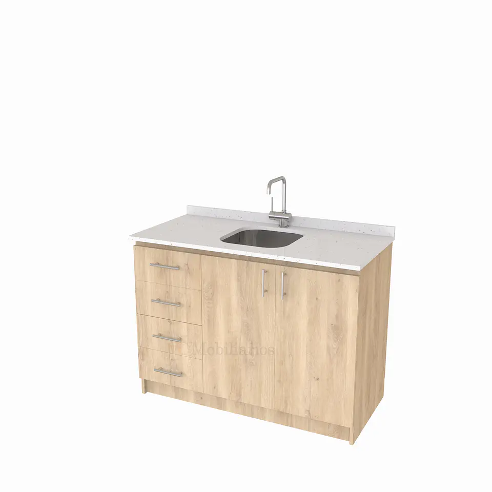 Mueble lavaplatos simple de 130 cm / MLS-1320-SC / centrado / Jerez 1