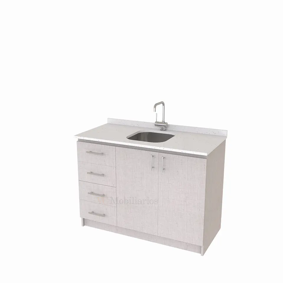 Mueble lavaplatos simple de 130 cm / MLS-1320-SC / centrado / Giorno 1