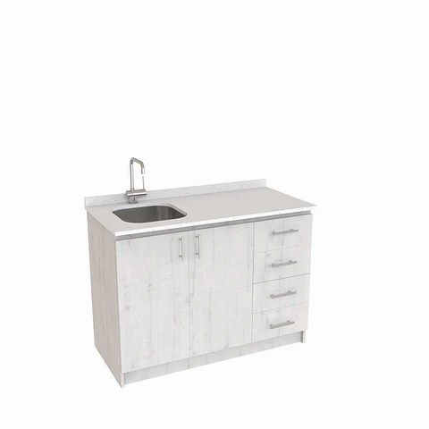Mueble lavaplatos simple de 120 cm / MLS-1220 / derecho / Alaska