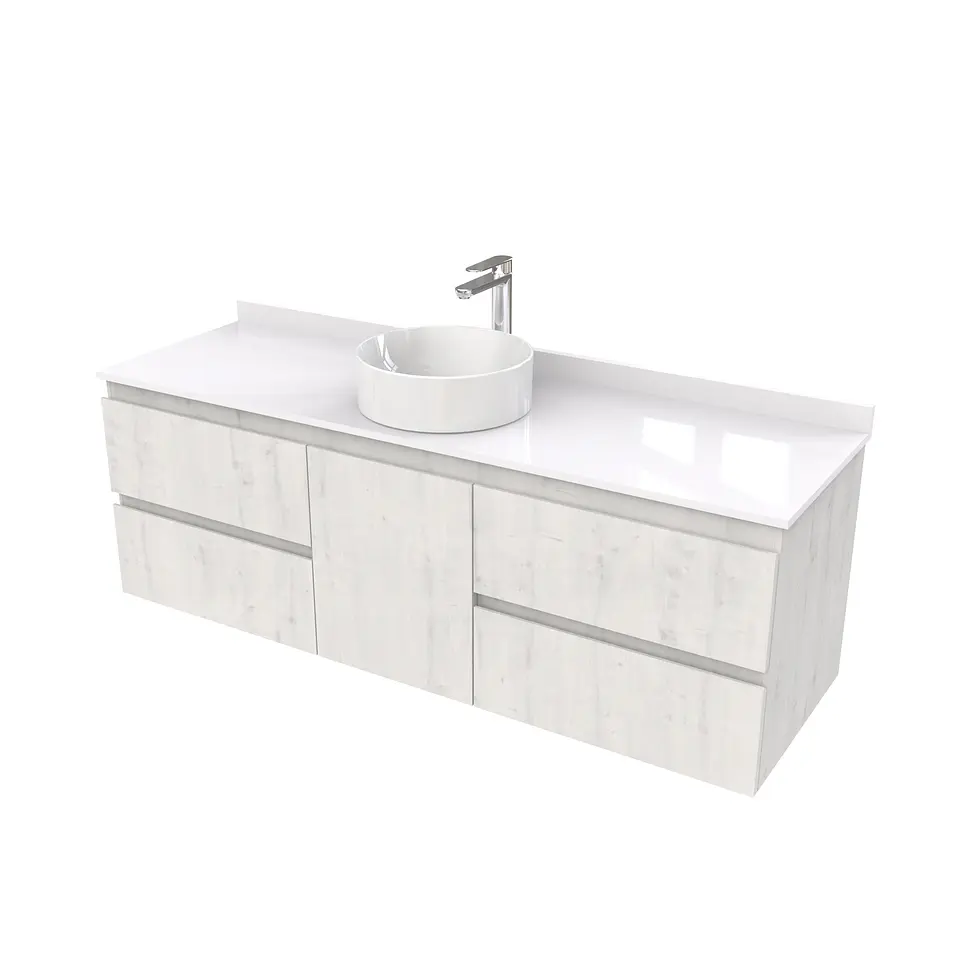Mueble Vanitorio  aereo para lavamanos sobreponer simple de 140 cm M2-1430-SPA / Alaska 1