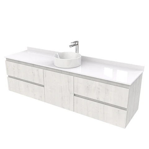 Mueble Vanitorio  aereo para lavamanos sobreponer simple de 180 cm M2-1830-SPA / Alaska