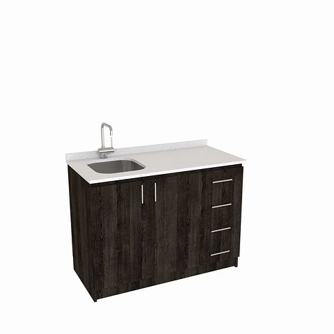 Mueble lavaplatos simple de 120 cm / MLS-1220 / derecho / Espresso