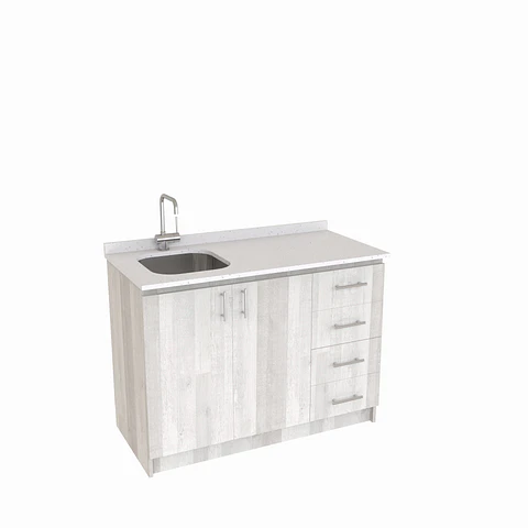 Mueble lavaplatos simple de 120 cm / MLS-1220 / derecho / Legno