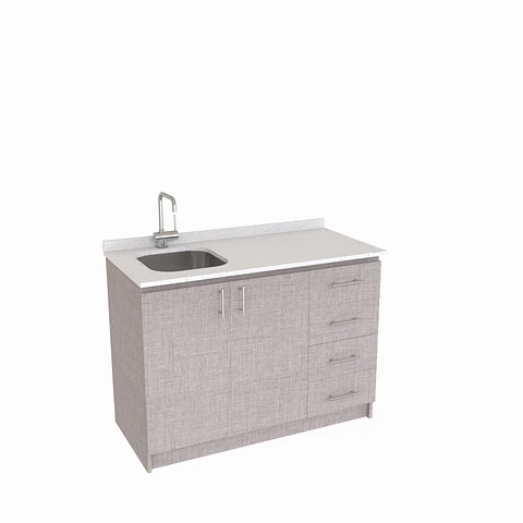 Mueble lavaplatos simple de 120 cm / MLS-1220 / derecho / Notte