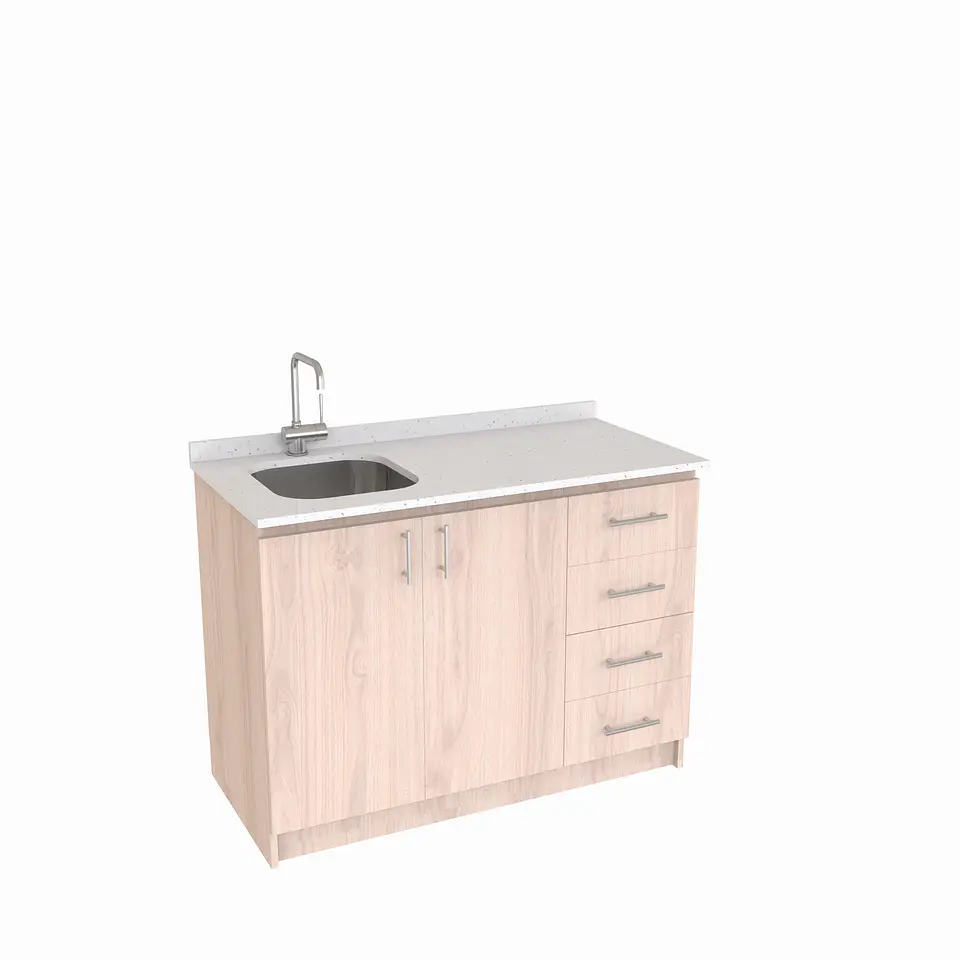Mueble lavaplatos simple de 120 cm / MLS-1220 / derecho / Nougat 1