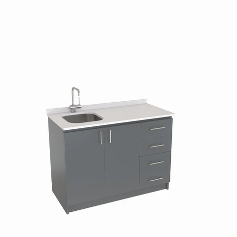 Mueble lavaplatos simple de 120 cm / MLS-1220 / derecho / Grafito