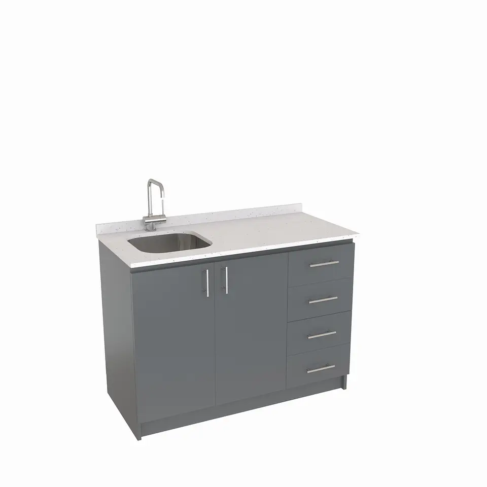 Mueble lavaplatos simple de 130 cm / MLS-1320 / derecho / Grafito 1