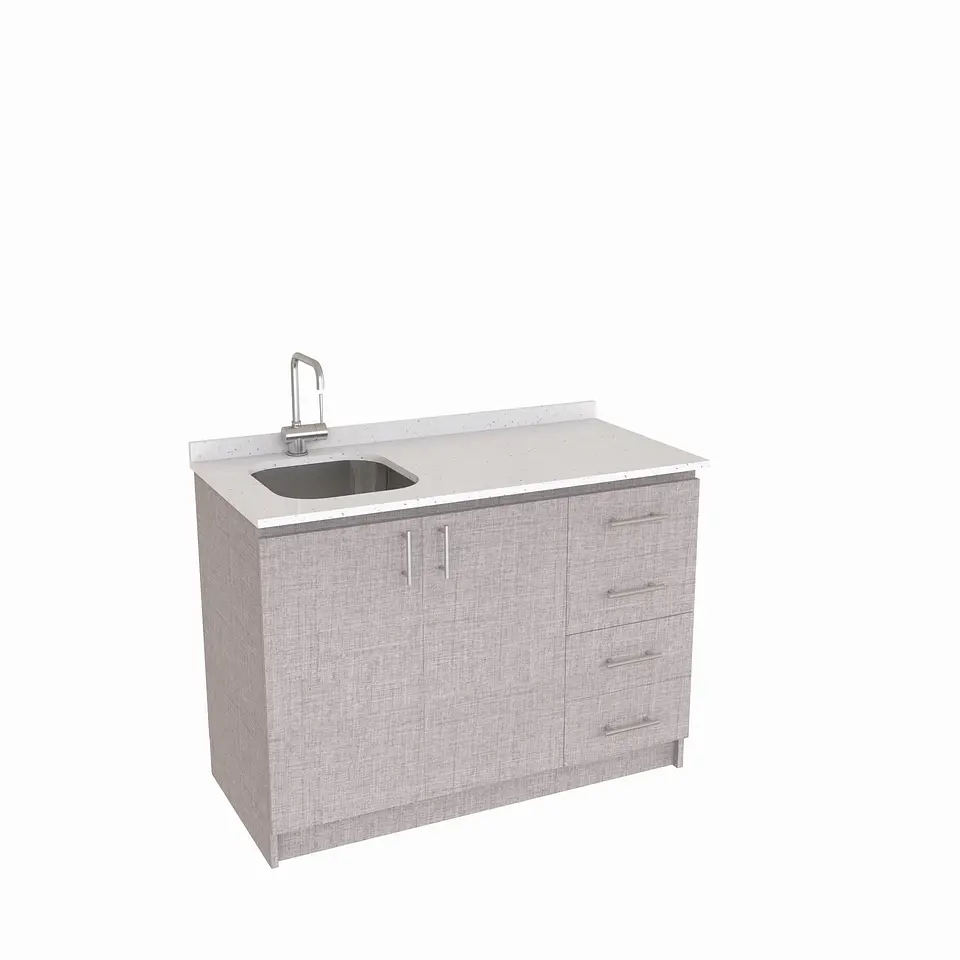 Mueble lavaplatos simple de 130 cm / MLS-1320 / derecho / Notte 1