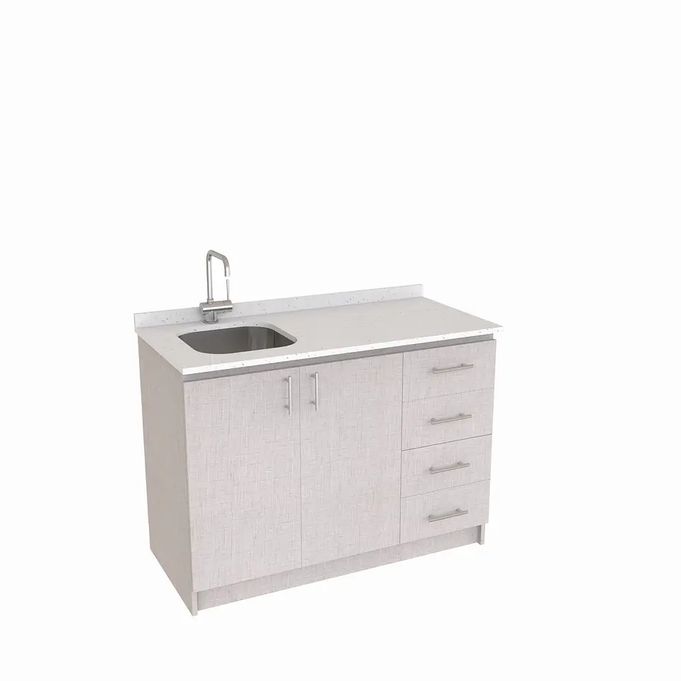 Mueble lavaplatos simple de 130 cm / MLS-1320 / derecho / Giorno 1