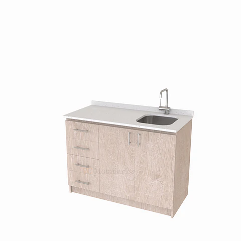 Mueble lavaplatos simple de 120 cm / MLS-1220 / izquierdo / Provenzal