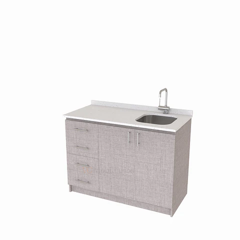 Mueble lavaplatos simple de 120 cm / MLS-1220 / izquierdo / Notte