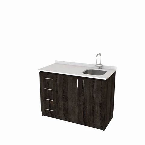 Mueble lavaplatos simple de 120 cm / MLS-1220 / izquierdo / Espresso