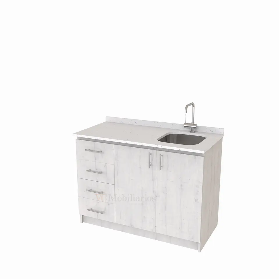 Mueble lavaplatos simple de 120 cm / MLS-1220 / izquierdo / Alaska 1