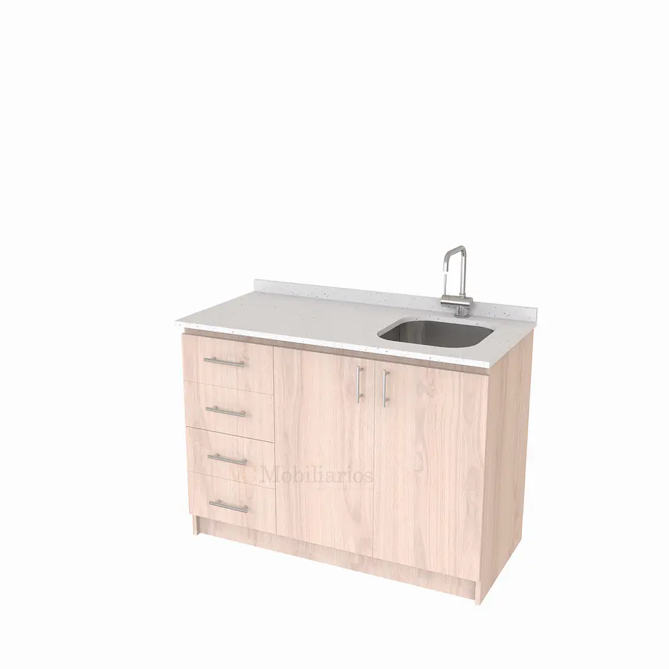 Mueble lavaplatos simple de 130 cm / MLS-1320 / izquierdo / Nougat 1
