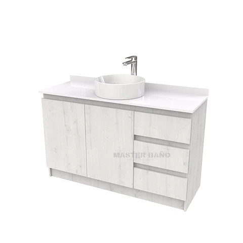 Mueble Vanitorio al piso para lavamanos sobreponer simple de 130 cm M2-1330-SPA / Alaska
