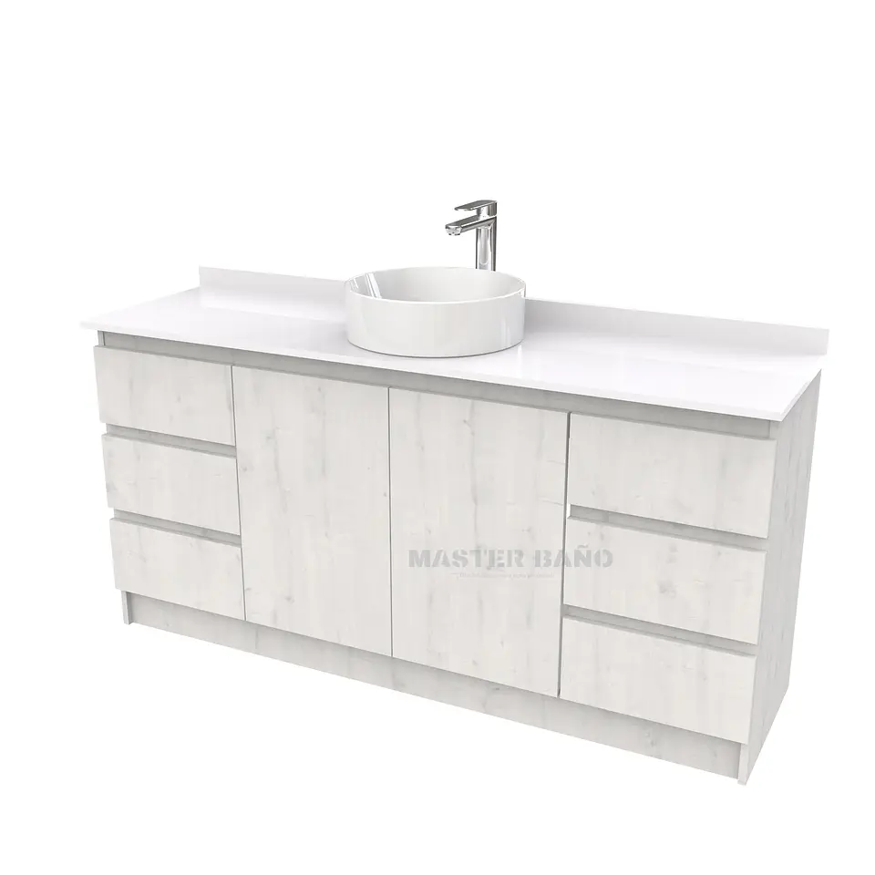 Mueble Vanitorio al piso para lavamanos sobreponer simple de 160 cm M2-1630-SPA / Alaska 1