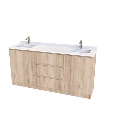 Mueble vanitorio Doble al piso con cubierta de cuarzo  de 170 cm /  M2-1734 -D / Cava