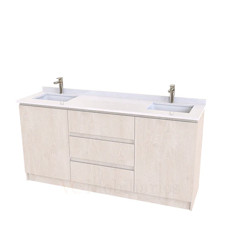 Mueble vanitorio Doble al piso con cubierta de cuarzo  de 170 cm /  M2-1734 -D / Provenzal
