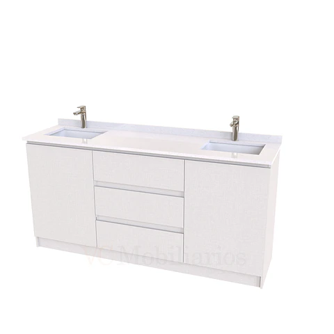 Mueble vanitorio Doble al piso con cubierta de cuarzo  de 170 cm /  M2-1734 -D / Giorno