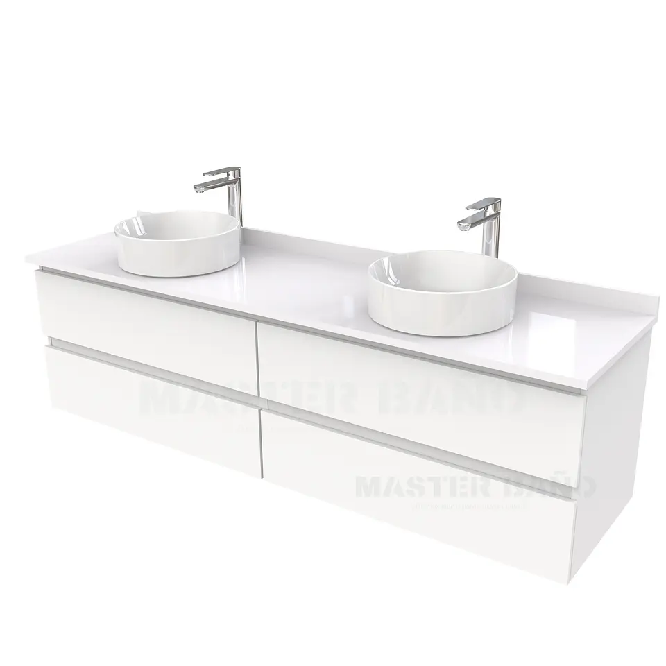 Mueble Vanitorio  para lavamanos sobreponer simple de 200 cm M4-2030-SPA / Blanco 1