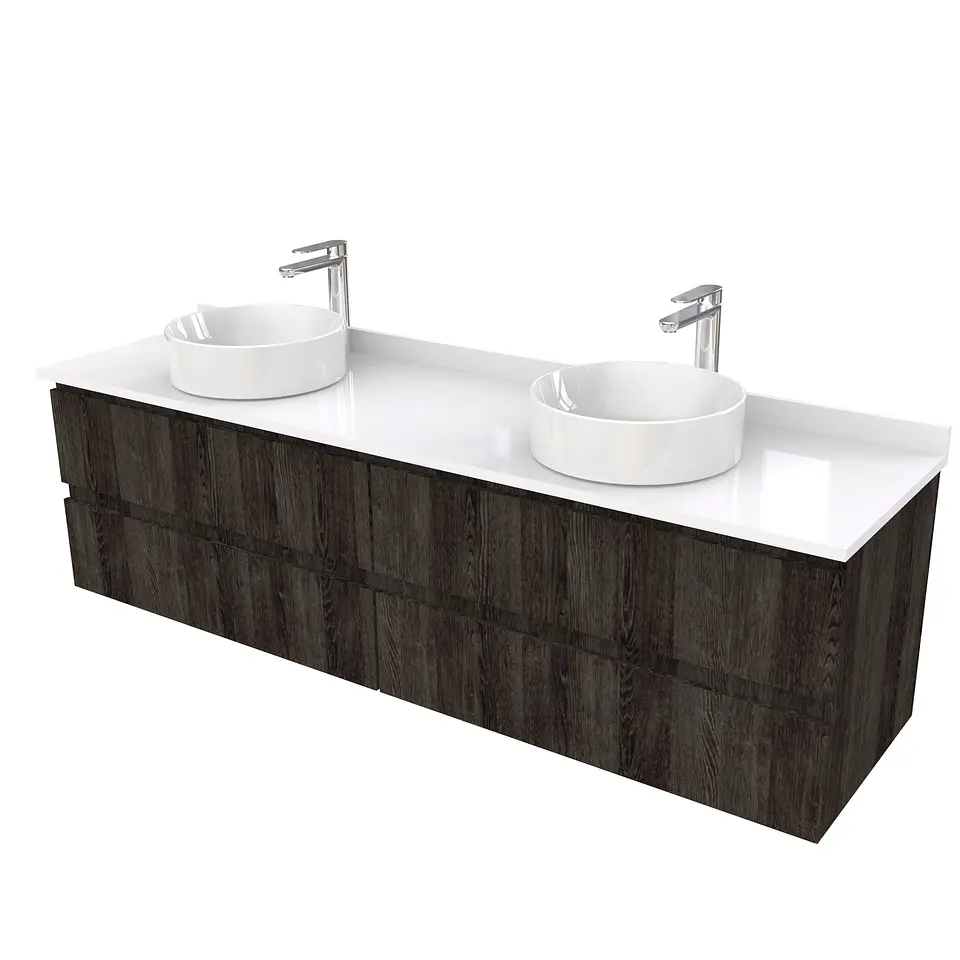 Mueble Vanitorio  para lavamanos sobreponer simple de 200 cm M4-2030-SPA / Espresso 1