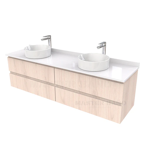 Mueble Vanitorio  para lavamanos sobreponer simple de 200 cm M4-2030-SPA / Nougat
