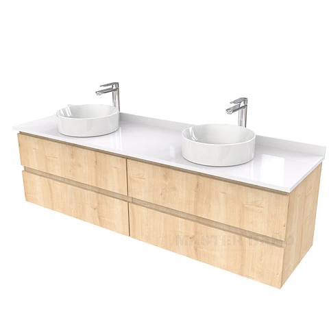 Mueble Vanitorio  para lavamanos sobreponer simple de 200 cm M4-2030-SPA / Rustico