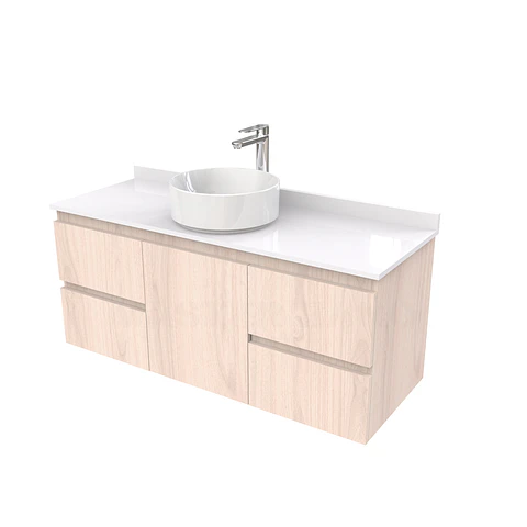 Mueble Vanitorio  aereo para lavamanos sobreponer simple de 120 cm M2-1230-SPA / Nougat