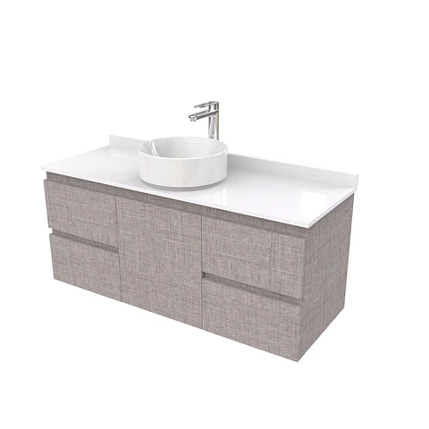 Mueble Vanitorio  aereo para lavamanos sobreponer simple de 130 cm M2-1330-SPA / Notte
