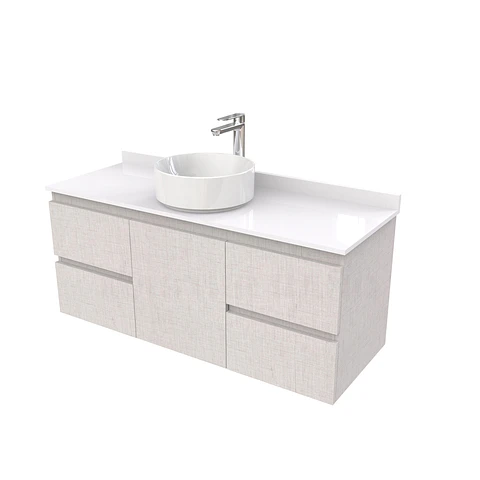 Mueble Vanitorio  aereo para lavamanos sobreponer simple de 130 cm M2-1330-SPA / Giorno