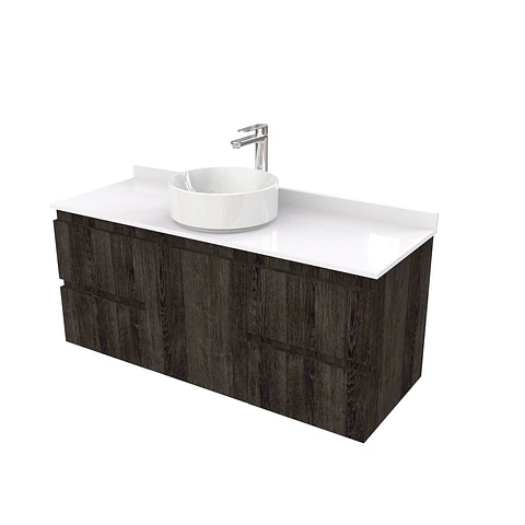Mueble Vanitorio  aereo para lavamanos sobreponer simple de 130 cm M2-1330-SPA / Espresso