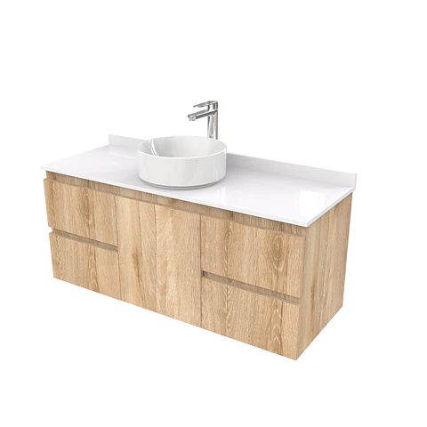 Mueble Vanitorio  aereo para lavamanos sobreponer simple de 130 cm M2-1330-SPA / Cava