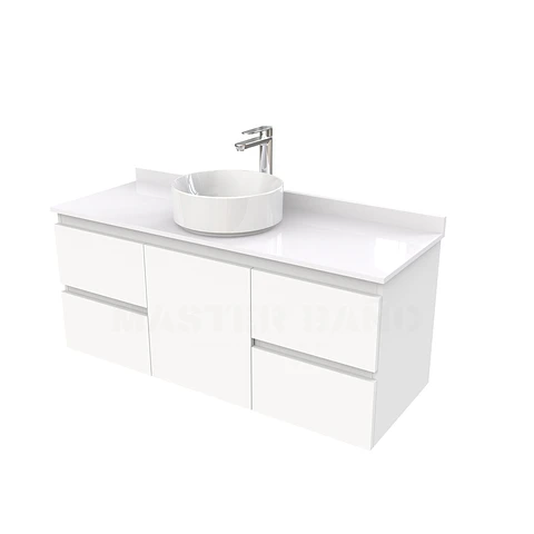 Mueble Vanitorio  aereo para lavamanos sobreponer simple de 130 cm M2-1330-SPA / Blanco