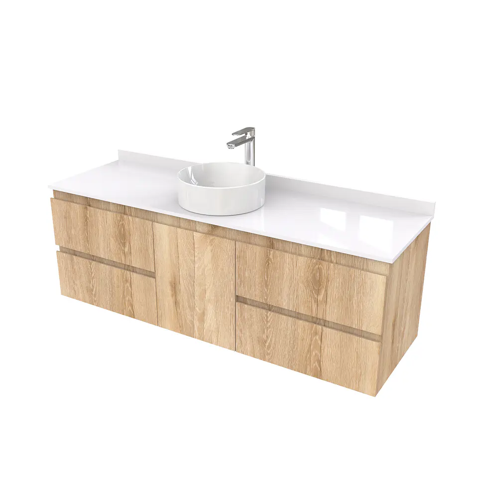 Mueble Vanitorio  aereo para lavamanos sobreponer simple de 140 cm M2-1430-SPA / Cava 1