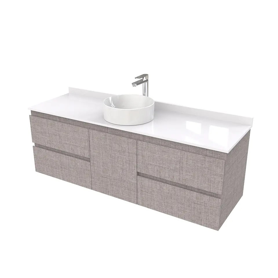 Mueble Vanitorio  aereo para lavamanos sobreponer simple de 150 cm M2-1530-SPA / Notte 1