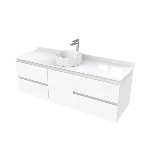 Mueble Vanitorio  aereo para lavamanos sobreponer simple de 150 cm M2-1530-SPA / Blanco