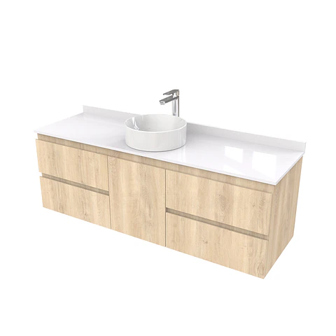 Mueble Vanitorio  aereo para lavamanos sobreponer simple de 160 cm M2-1630-SPA / Jerez