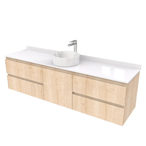 Mueble Vanitorio  aereo para lavamanos sobreponer simple de 170 cm M2-1730-SPA / Rustico