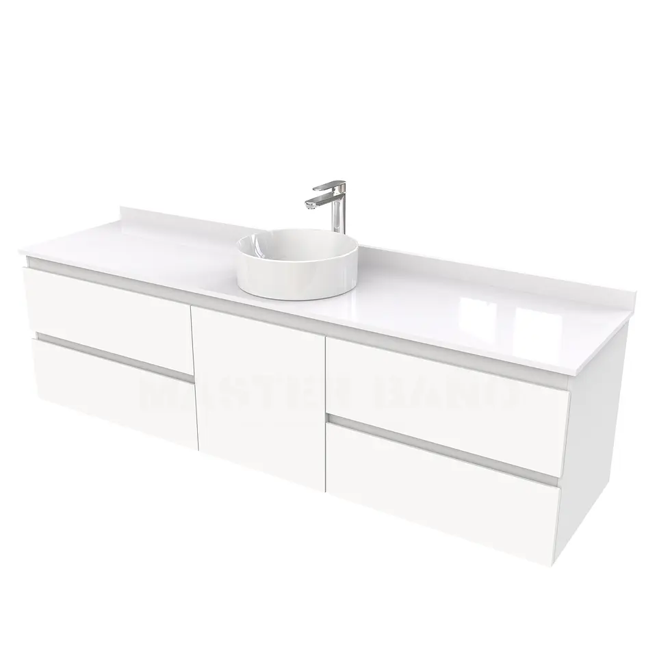 Mueble Vanitorio  aereo para lavamanos sobreponer simple de 170 cm M2-1730-SPA / Blanco 1
