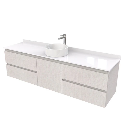Mueble Vanitorio  aereo para lavamanos sobreponer simple de 180 cm M2-1830-SPA / Giorno