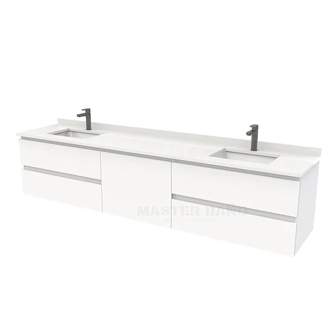 Mueble vanitorio Doble Aéreo  de 220 cm /  M2-2238 -DA / Blanco