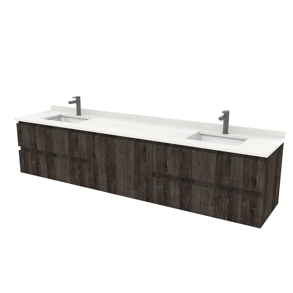 Mueble vanitorio Doble Aéreo  de 220 cm /  M2-2238 -DA / Espresso 1