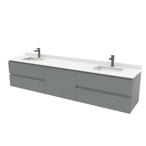 Mueble vanitorio Doble Aéreo  de 220 cm /  M2-2238 -DA / Grafito