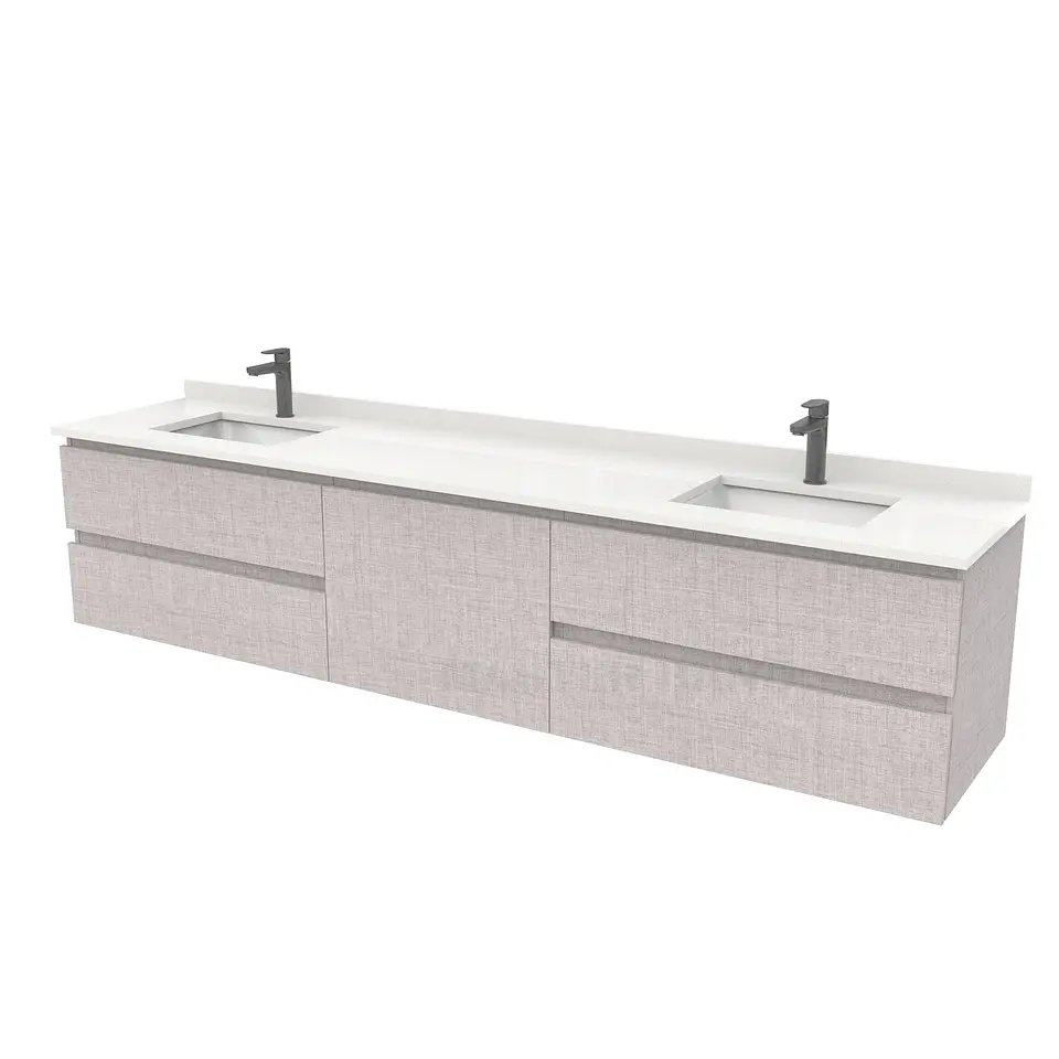 Mueble vanitorio Doble Aéreo  de 220 cm /  M2-2238 -DA / Notte 1