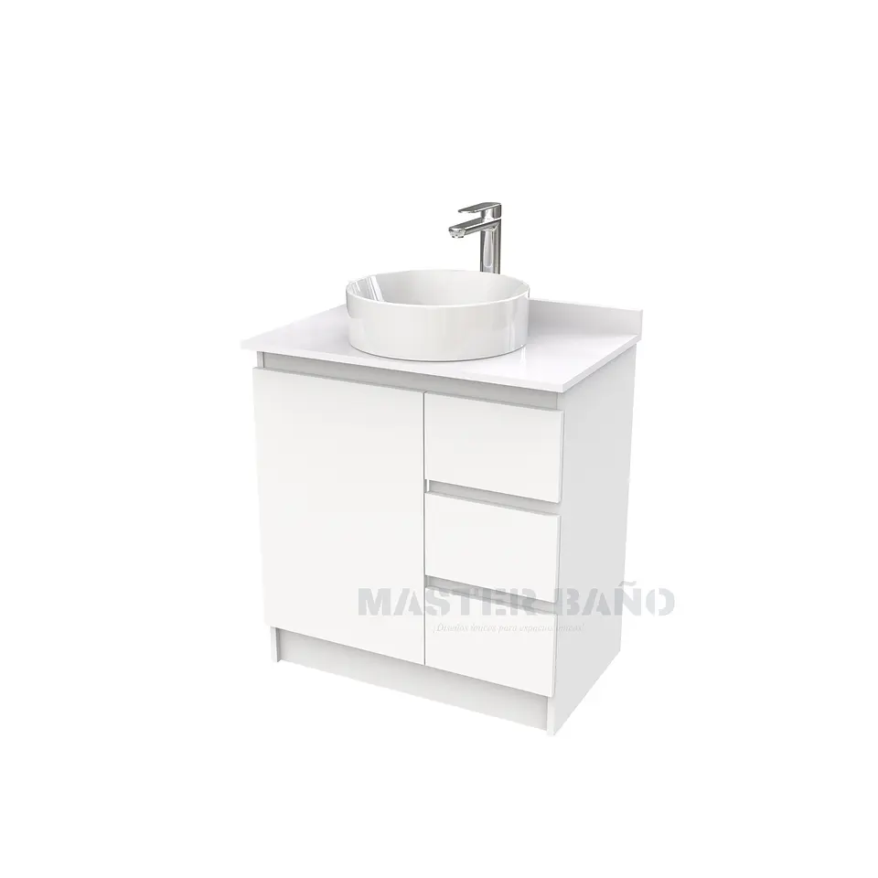 Mueble Vanitorio al piso para lavamanos sobreponer simple de 60 cm M2-630-SPA / Blanco 1